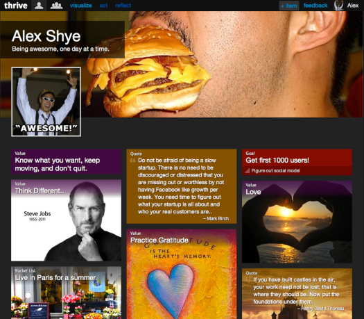 My Thrive vision board